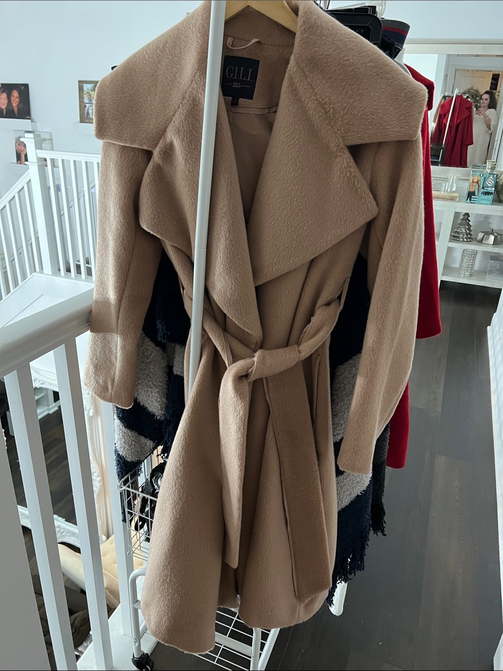 Gilli Camel Wrap Belted Trench Coat